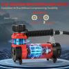imageAVID POWER 12V DC Tire Inflator Portable Air Compressor Compact Air Pump wCopper Motor Easy Operation 12V Tire Pump wCarrying Case ampamp 3 AdaptersRed