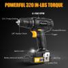 imageAVID POWER 20V Cordless Drill Set 320 Inlbs Torque Power DrillDriver Kit with 2 Variable Speed 38 Keyless Chuck2black