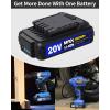 imageAVID POWER 20V MAX 15 Ah Lithium Ion Rechargeable Battery Only Fit for Specified 20V Cordless Tools See Below for Specific Tools AdaptedBlue