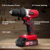 imageAVID POWER 20V MAX Lithium lon Cordless Drill Set Power Drill Kit with Battery and Charger 38Inch Keyless Chuck Variable Speed 16 Position and 22pcs Drill Bits Red1red