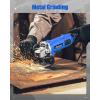 imageAVID POWER Angle Grinder 412 Inch 80 Amp 1000W Electric Grinder Tool 7VariableSpeed Metal Grinder 11500 RPM Paddle Switch with Lockon Button Cutting ampamp Grinding Wheels and Side Handle  BluePaddle Switch with Lockon Button  Blue