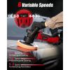 imageAVID POWER Dual Action Car Buffer Polisher 6 Inch Orbital Polisher for Car Detailing with 6 Variable Speeds Detachable Handle ampamp 3 Polishing Pads4black Red