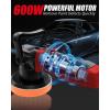 imageAVID POWER Dual Action Car Buffer Polisher 6 Inch Orbital Polisher for Car Detailing with 6 Variable Speeds Detachable Handle ampamp 3 Polishing Pads4black Red