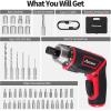 imageAVID POWER Electric Screwdriver Set Rechargeable 4V Cordless Screwdriver Kit with 44pcs Accessories 565Nm Screw Gun 51 Torque Setting 2 Position Handle with LED Light1red