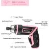 imageAVID POWER Electric Screwdriver Set Rechargeable 4V Cordless Screwdriver Kit with 44pcs Accessories 565Nm Screw Gun 51 Torque Setting 2 Position Handle with LED Light2pink