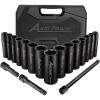 imageAVID POWER 18pcs 12inch Drive Impact Socket Set 1024mm Metric Sizes Sockets and 3 5 10 Extension Bar 6 Point CrV Steel Socket Set