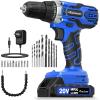 imageAVID POWER 20V MAX Power Drill Kit Cordless Drill Set with Battery and Charger 2 Variable Speed 38Inch Keyless Chuck 19 Position and 22pcs Bits  Blue2blue