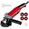 imageAVID POWER Angle Grinder 412 Inch 80 Amp 1000W Electric Grinder Tool 7VariableSpeed Metal Grinder 11500 RPM Paddle Switch with Lockon Button Cutting ampamp Grinding Wheels and Side Handle  BluePaddle Switch with Lockon Button  Red