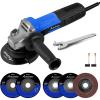 imageAVID POWER Angle Grinder 75Amp 412 inch Electric Grinder Power Tools with Grinding Wheels Cutting Wheels Flap Disc and Auxiliary Handle for Cutting Grinding Polishing ampamp Rust Removal  Dark RedBlue