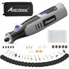 imageAVID POWER Cordless Rotary Tool 20 Ah 8V Rechargeable Rotary Tool 4 Front LED Lights 5 Speeds 60 Pcs Rotary Accessories with Bag for Carving Engraving Sandng Polishing and Cutting  GreyGrey