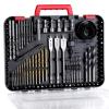 imageAVID POWER Drill Bit Set Titanium Twist Brad Point Driver Bits Drill and Screwdriver Bits Combo Kit with Case for Metal Wood Concrete and Masonry 100 PiecesRed