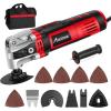 imageAVID POWER Oscillating Tool 35Amp Oscillating Multi Tool with 45 Oscillation Angle 6 Variable Speeds and 13pcs Saw Accessories Auxiliary Handle and Carrying BagRed