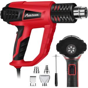 imageAVID POWER 1500W Heat Gun with Variable Speed Hot Air Gun 1221022 3Temp Settings Five Nozzle Attachments for Crafts Tube Bending Stripping PaintVariable Temp Heat Gun
