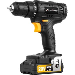 imageAVID POWER 20V Cordless Drill Set 320 Inlbs Torque Power DrillDriver Kit with 2 Variable Speed 38 Keyless Chuck2black