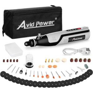 imageAVID POWER 4V Cordless Rotary Tool with 62 Pcs Rotary Accessories with Bag ampamp Charing Cable Rechargeable Rotary Tool for Lightduty ampamp Small Jobs 3 Speeds and Safety Guard for Pet Nail Grooming