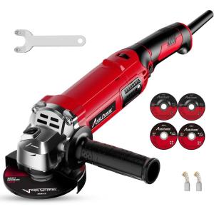 imageAVID POWER Angle Grinder 412 Inch 80 Amp 1000W Electric Grinder Tool 7VariableSpeed Metal Grinder 11500 RPM Paddle Switch with Lockon Button Cutting ampamp Grinding Wheels and Side Handle  BluePaddle Switch with Lockon Button  Red