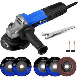 imageAVID POWER Angle Grinder 75Amp 412 inch Electric Grinder Power Tools with Grinding Wheels Cutting Wheels Flap Disc and Auxiliary Handle for Cutting Grinding Polishing ampamp Rust Removal  Dark RedBlue