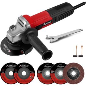 imageAVID POWER Angle Grinder 75Amp 412 inch Electric Grinder Power Tools with Grinding Wheels Cutting Wheels Flap Disc and Auxiliary Handle for Cutting Grinding Polishing ampamp Rust Removal  Dark RedDark Red