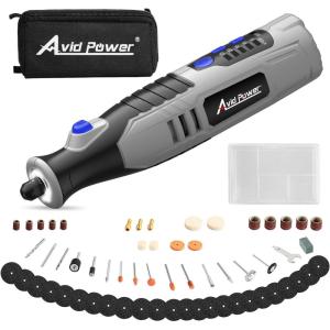 imageAVID POWER Cordless Rotary Tool 20 Ah 8V Rechargeable Rotary Tool 4 Front LED Lights 5 Speeds 60 Pcs Rotary Accessories with Bag for Carving Engraving Sandng Polishing and Cutting  GreyGrey