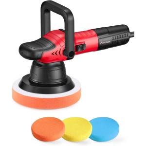 imageAVID POWER Dual Action Car Buffer Polisher 6 Inch Orbital Polisher for Car Detailing with 6 Variable Speeds Detachable Handle ampamp 3 Polishing Pads5light Red