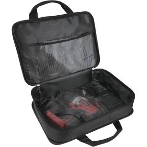 imageAVID POWER Tool Bag 13 Inch Tool Storage Carrying Case Suitable for Cordless Drill Tire Inflator Impact Wrench Soft Canvas Power Tool Pouch with Mesh Dividers ampamp Double Zipper