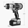 imageAVID POWER 20V Cordless Impact Wrench Electric Impact Gun 12 Inch Drive with 330 ftlbs Max Torque 450Nm 30Ah LiIon Battery 4Piece Socket Set Fast Charger and Tool BagGrey