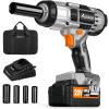 imageAVID POWER 20V Cordless Impact Wrench Electric Impact Gun 12 Inch Drive with 330 ftlbs Max Torque 450Nm 30Ah LiIon Battery 4Piece Socket Set Fast Charger and Tool BagGrey