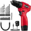 imageAVID POWER Brushless Power Drill Set 2Speed Control 38Inch Keyless Chuck ampamp 251 Position 12V Electric Drill Cordless Driver Kit with 2000mAh Battery Charger and 22pcs Accessories1red