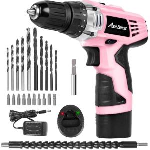 imageAVID POWER Brushless Power Drill Set 2Speed Control 38Inch Keyless Chuck ampamp 251 Position 12V Electric Drill Cordless Driver Kit with 2000mAh Battery Charger and 22pcs Accessories2pink