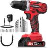 imageAVID POWER 20V MAX Power Drill Kit Cordless Drill Set with Battery and Charger 2 Variable Speed 38Inch Keyless Chuck 19 Position and 22pcs Bits  Pink1red