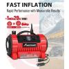 imageAVID POWER Tire Inflator Portable Air Compressor 12V DC110V AC Car Tire Pump with Inflation and Deflation 5 Preset Modes Digital LCD Pressure Gauge for Car Tires Air Mattress and Small InflatableDark Red