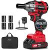 imageAVID POWER Cordless Impact Wrench Kit 900 Ftlbs 1200 NM 240 Ah Batteries 20V Brushless High Torque Impact Gun for Car Tire Changes and Lug Nut amp Bolts Removal Fast Charger Sockets amp Tool BagDark Red