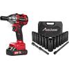imageAVID POWER Impact Wrench 12 Impact Gun Brushless Max Torque 332 Ftlbs 450 Nm 20V Cordless Impact Wrenches Bundle with 18 pcs impact socket sets