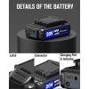 imageAVID POWER 20V MAX 15 Ah Lithium Ion Rechargeable Battery Only Fit for Specified 20V Cordless Tools RedBlue