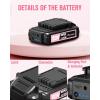 imageAVID POWER 20V MAX 15 Ah Lithium Ion Rechargeable Battery Only Fit for Specified 20V Cordless Tools RedPink